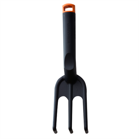 Fiskars Nyglass Cultivator, 3 Tines, Lightweight Nyglass Construction, Black