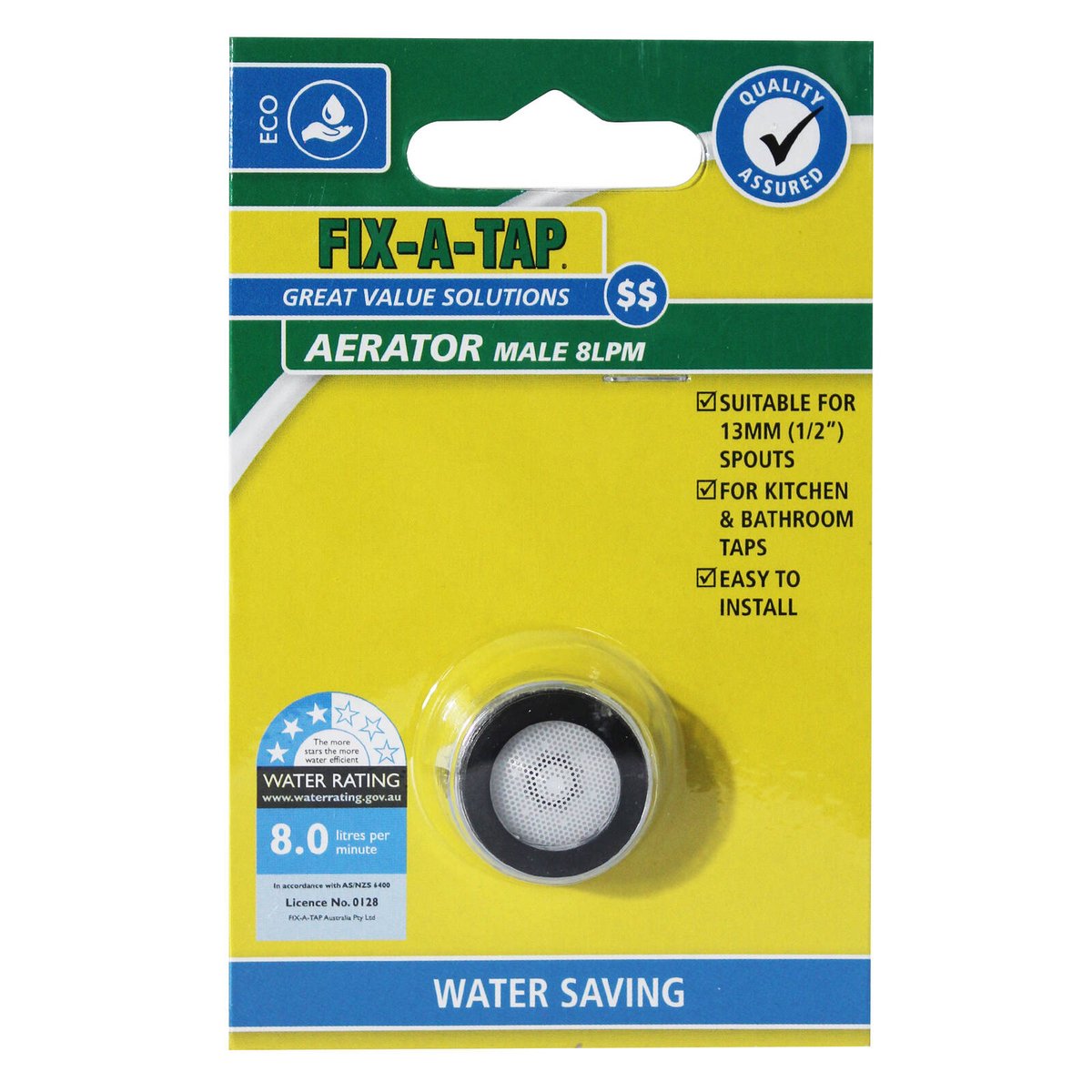 FIX-A-TAP 13mm Male Aerator 8L/min WELS 3 Star