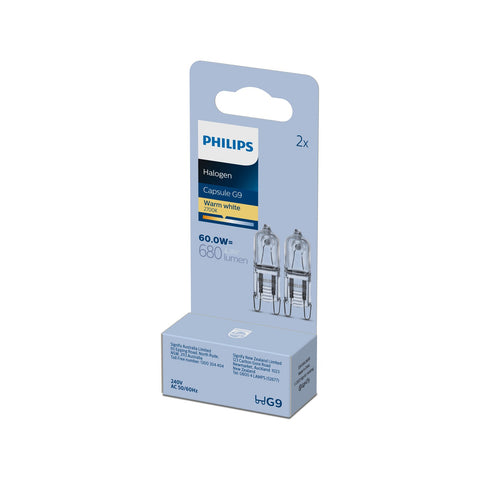 Philips G9 Halogen 60W 680lm Frosted Dimmable Capsule - 2 Pack