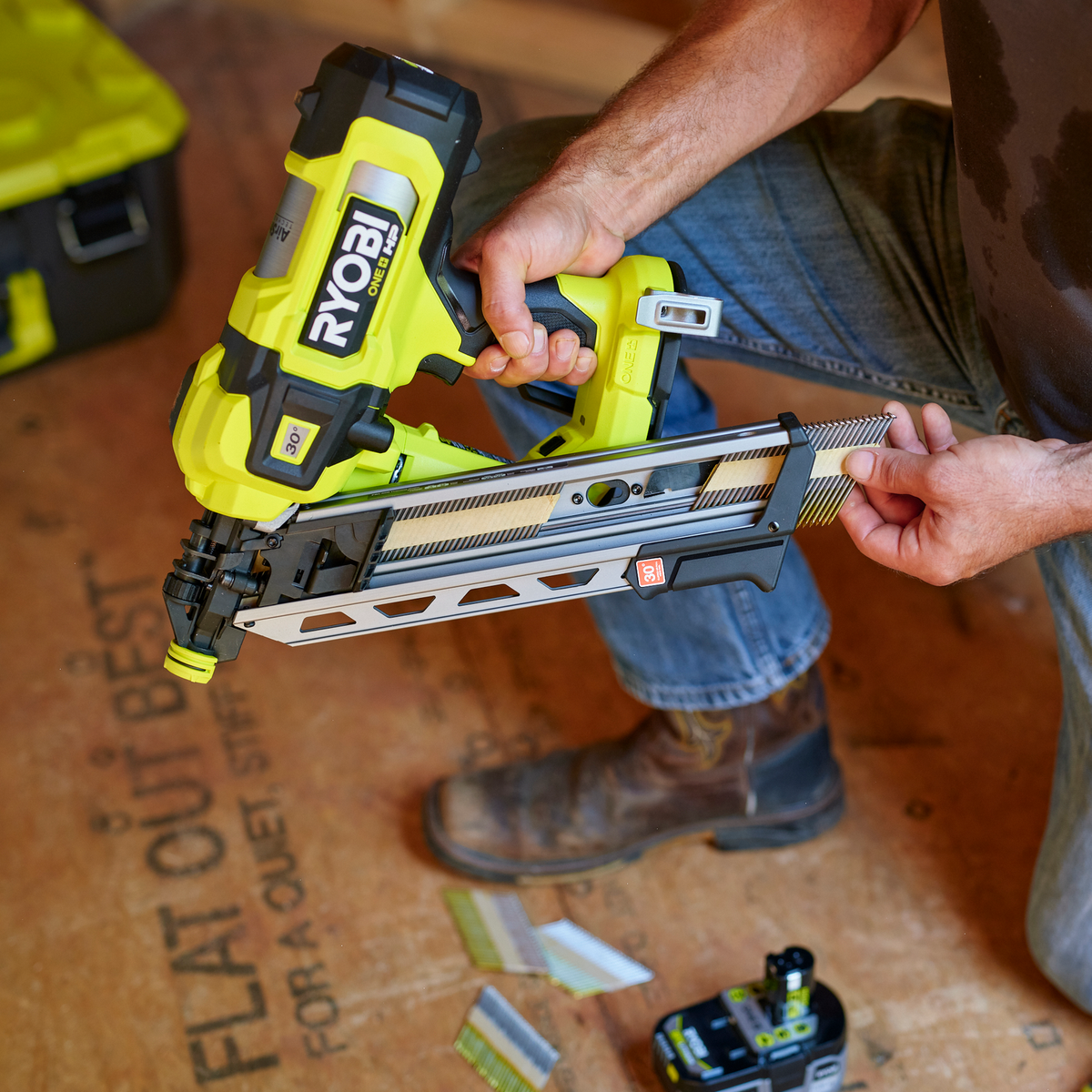 Ryobi 18V ONE+ HP Brushless AirStrike Framing Nailer 30-34° - Tool Only - Efficient, Cordless - SuperSaverAU - view 3