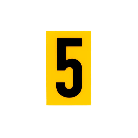 Sandleford 60mm Yellow Self Adhesive House Number 5 - Gloss Weather Resistant
