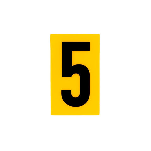 Sandleford 60mm Yellow Self Adhesive House Number 5 - Durable Polycarbonate - SuperSaverAU - view 1