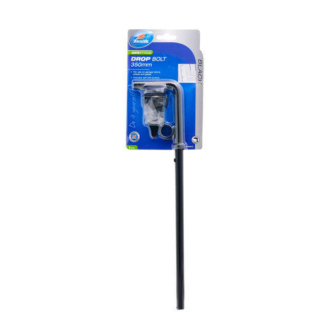 Zenith 350mm Black Steel Drop Bolt for Gates