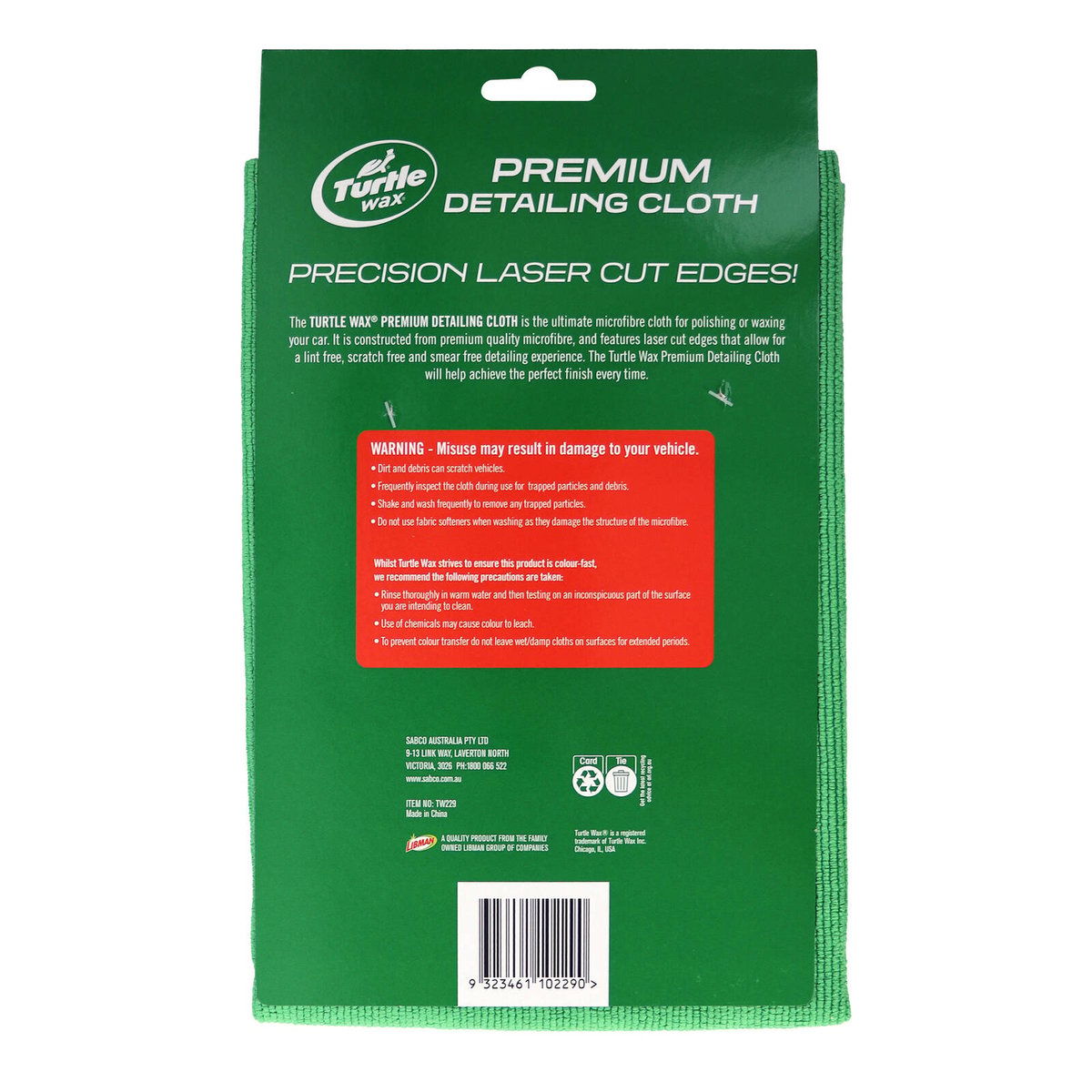 Turtle Wax Premium Detailing Cloth - 50 x 50cm - Microfibre - Lint-Free - SuperSaverAU - view 2