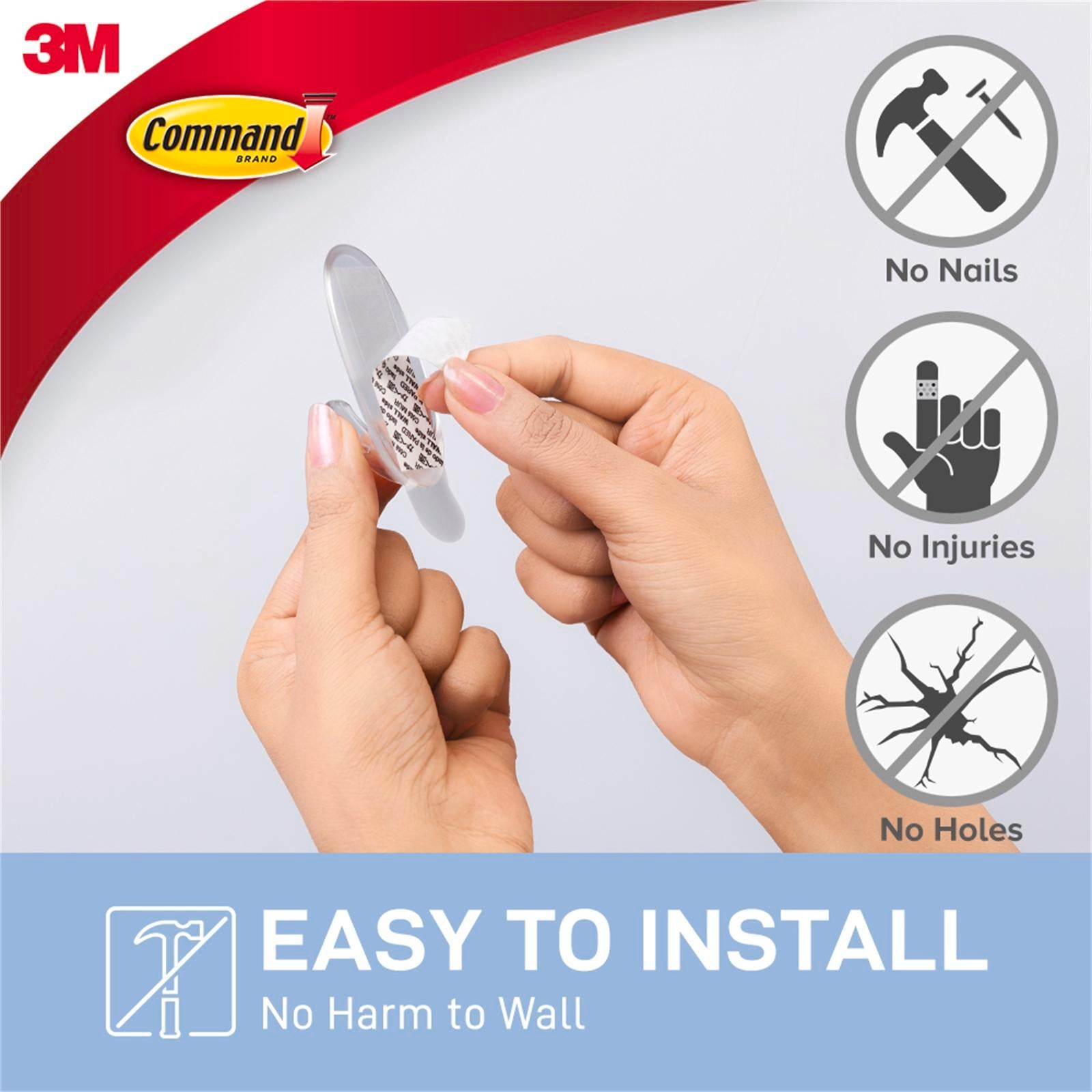 Command Medium Clear Adhesive Wall Hooks - 2 Pack, Damage-Free