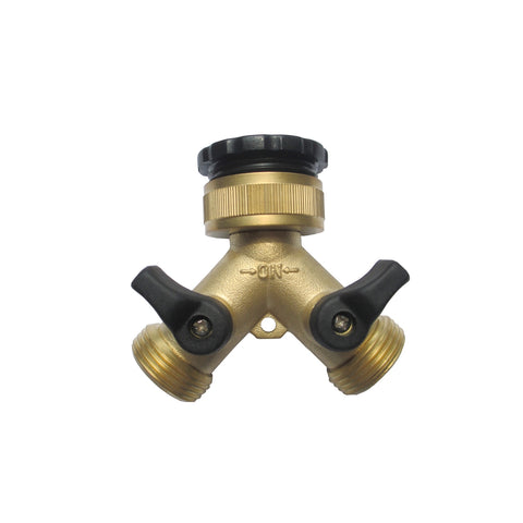 Pope 2 Way Brass Threaded Tap, Solid Brass, 12mm Outlets, Outdoor