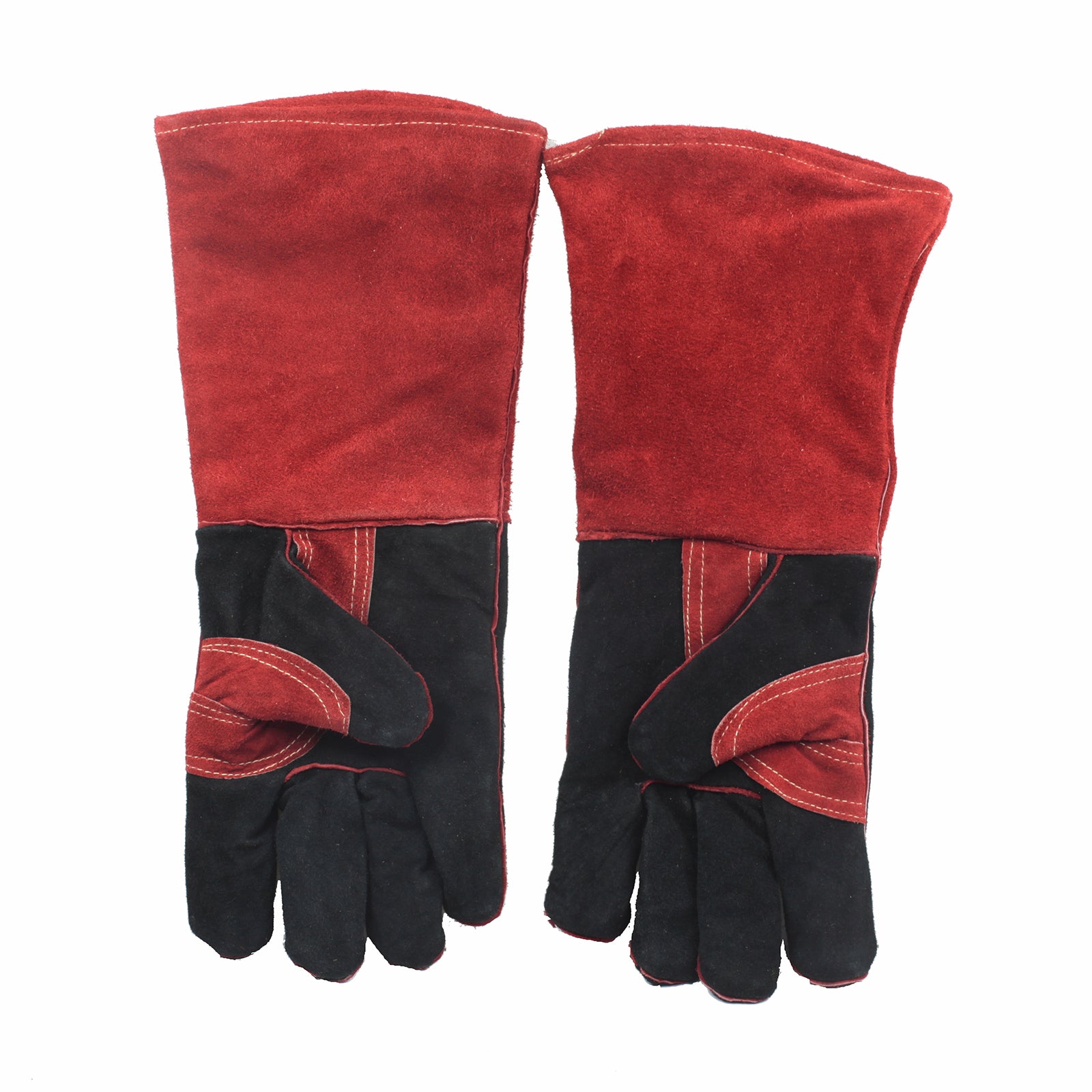 Full Boar 40cm Leather Welding Gloves Black/Red