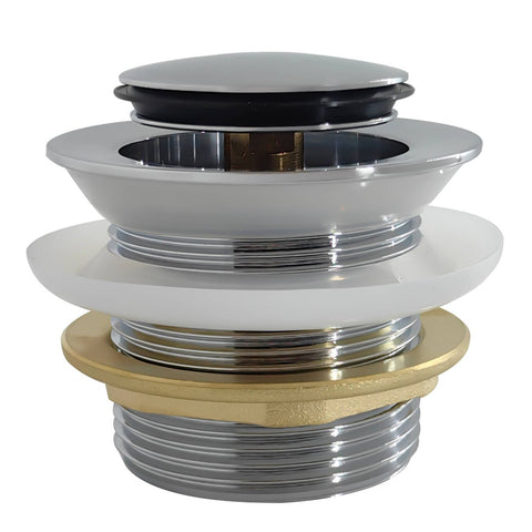 Kinetic 40mm Chrome Non Overflow Pop Up Bath Waste - Lead Free Brass - Durable - SuperSaverAU - view 1