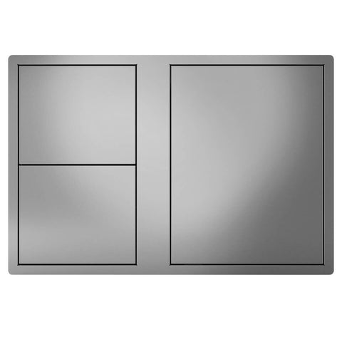 Beefeater Stainless Steel Single Cupboard Door with 2 Drawers - Easy-Glide Drawers - BOC2050SA