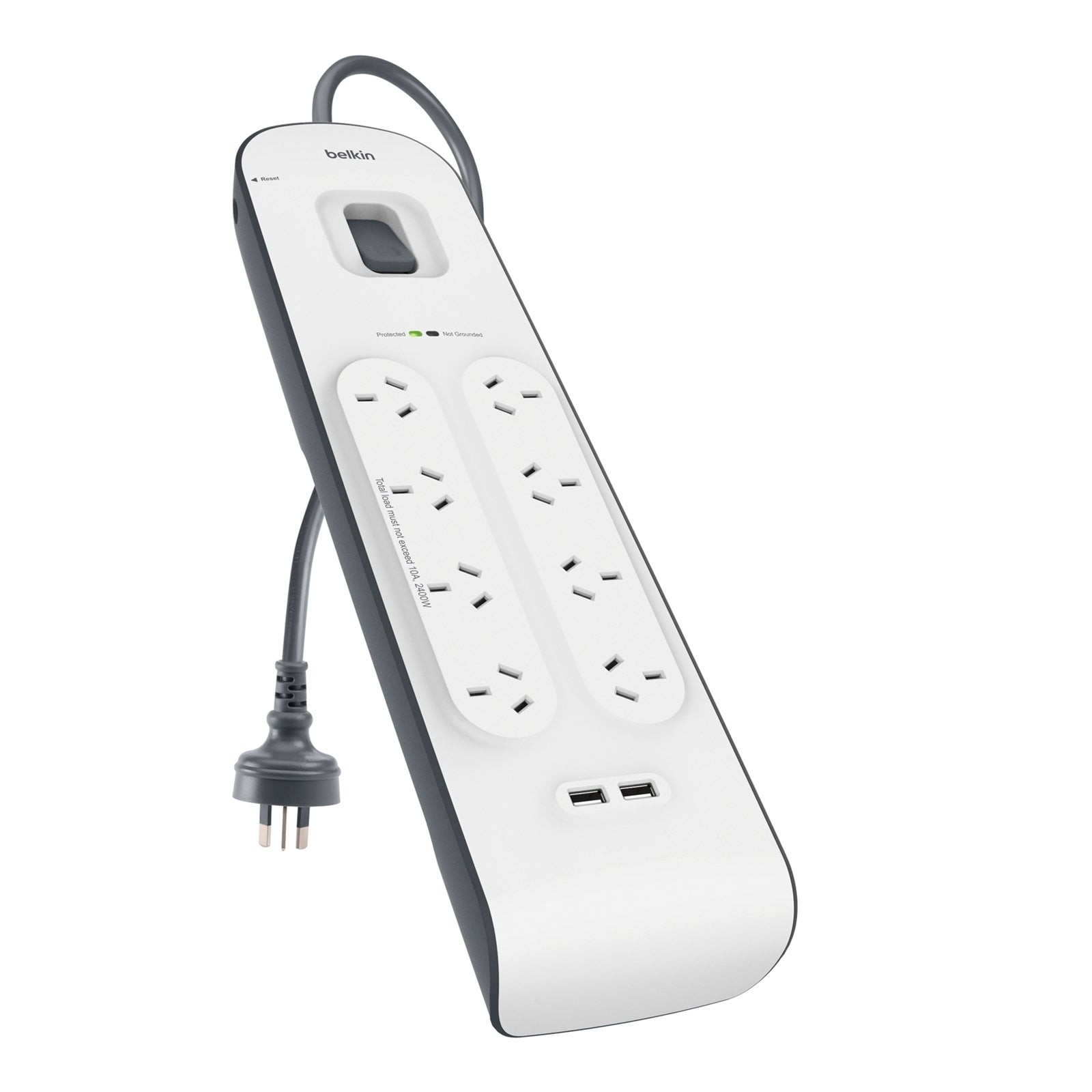 Belkin SurgePlus 8 Outlet 2 USB Surge Protector Powerboard 900J - Wall Mountable