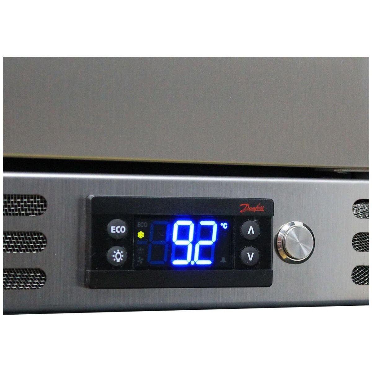 Schmick 105L Under Bench Bar Fridge - Stainless Steel, Lockable Reversible Door, Quiet 43dB - SK116SD