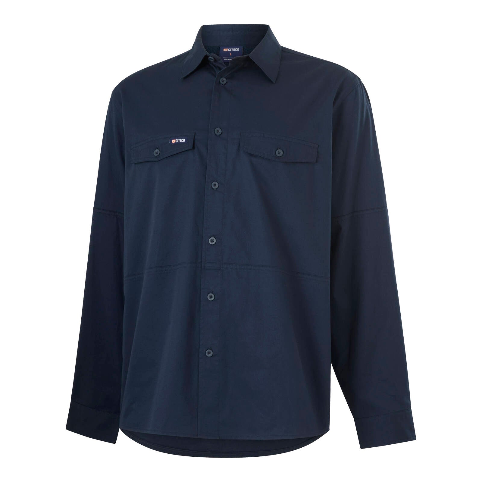 Citeco Navy Long Sleeve Shirt - 100% Cotton, Size 3XL