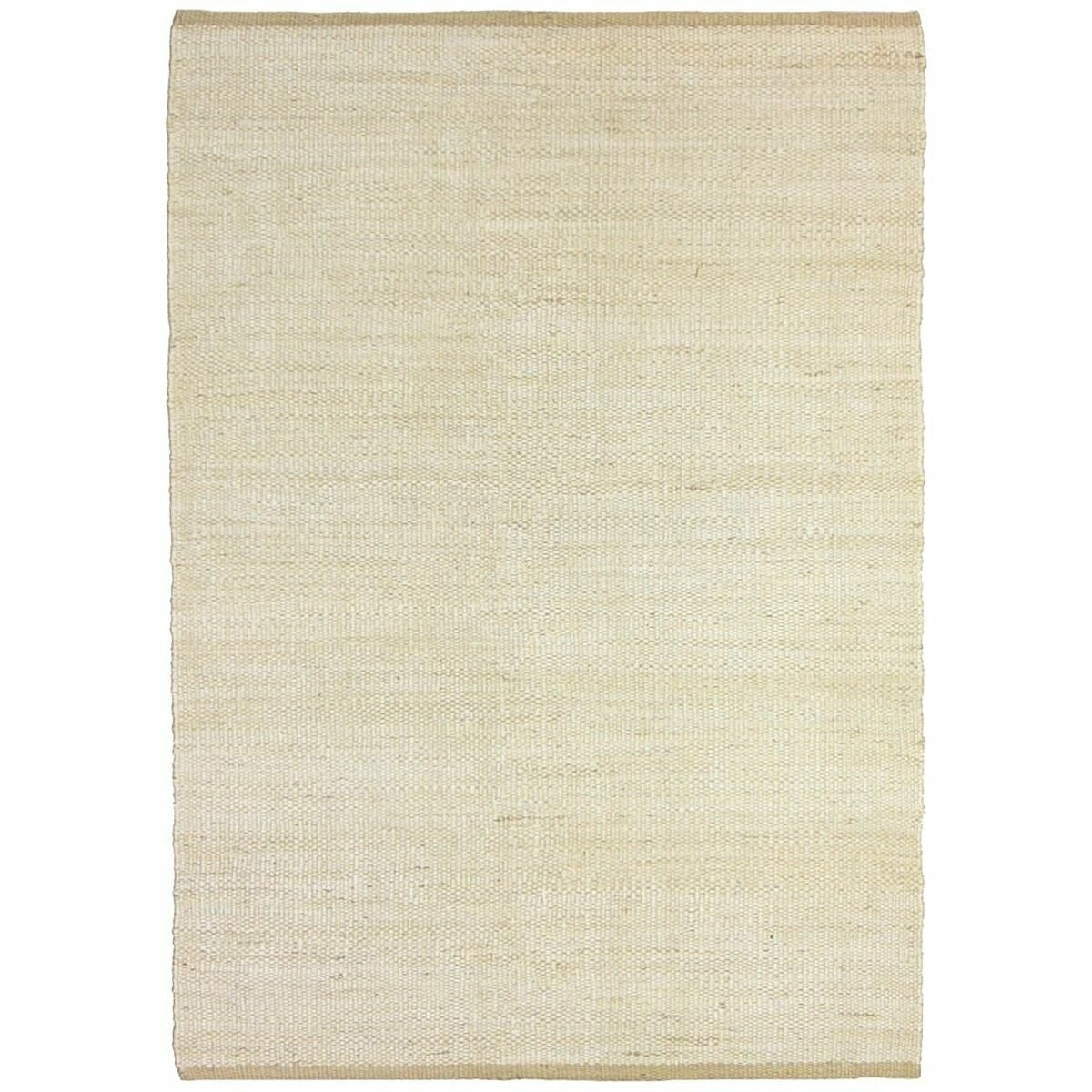 Cadrys Naturals Jute White Rug 160x230cm - Handspun Jute Flatweave, 8mm Pile - JUTENW1