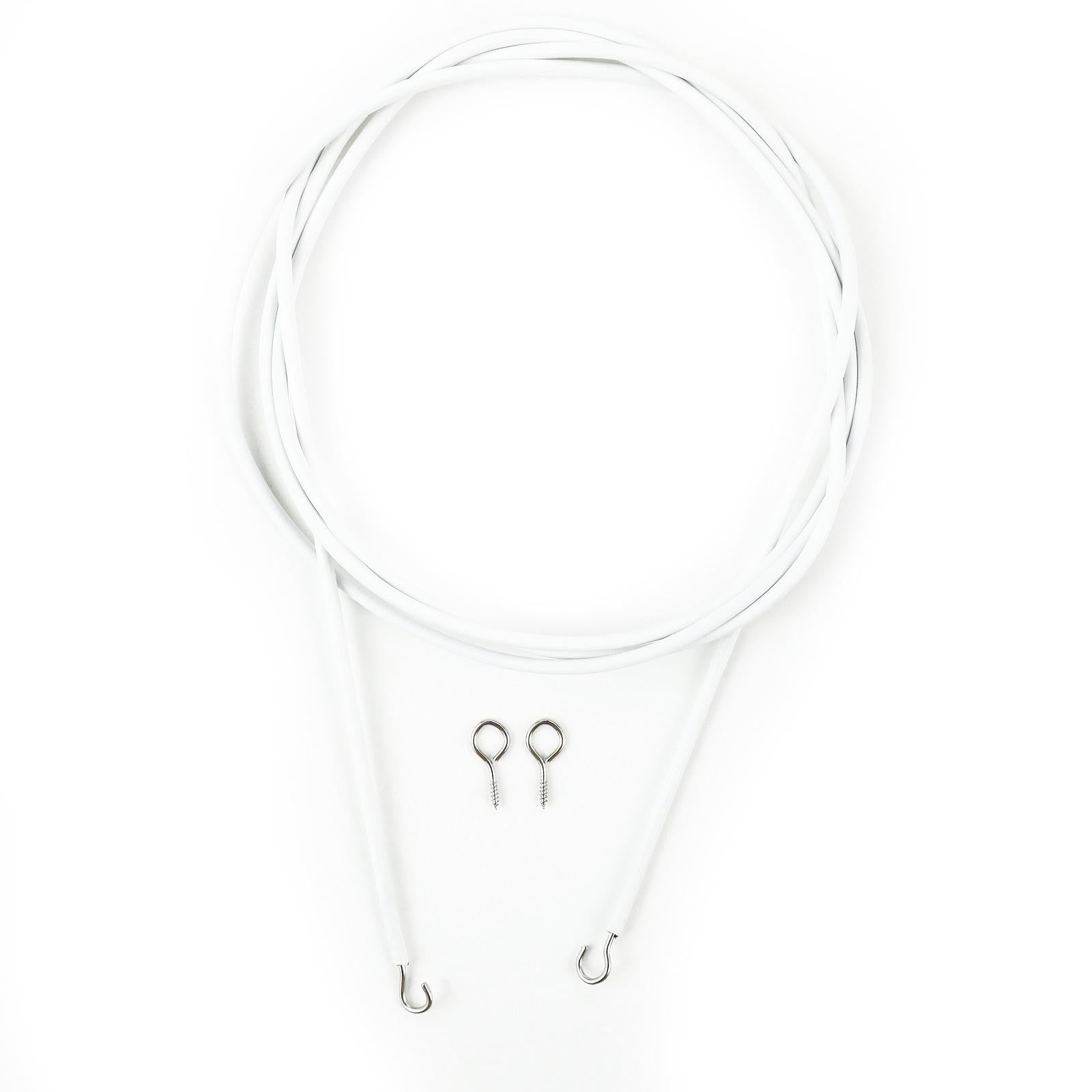 Windoware 2m White PVC Coated Hooks and Eyes Expanding Curtain Wire Kit