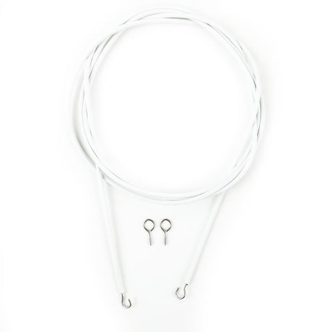 Windoware 2m White PVC Coated Hooks and Eyes Expanding Curtain Wire Kit