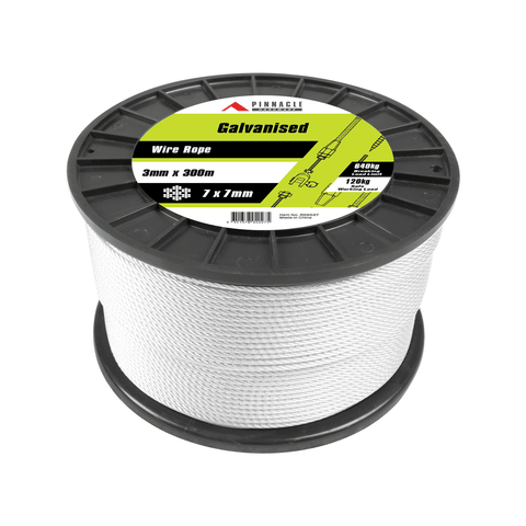 Pinnacle 3mm x 300m Galvanised Steel Wire Rope