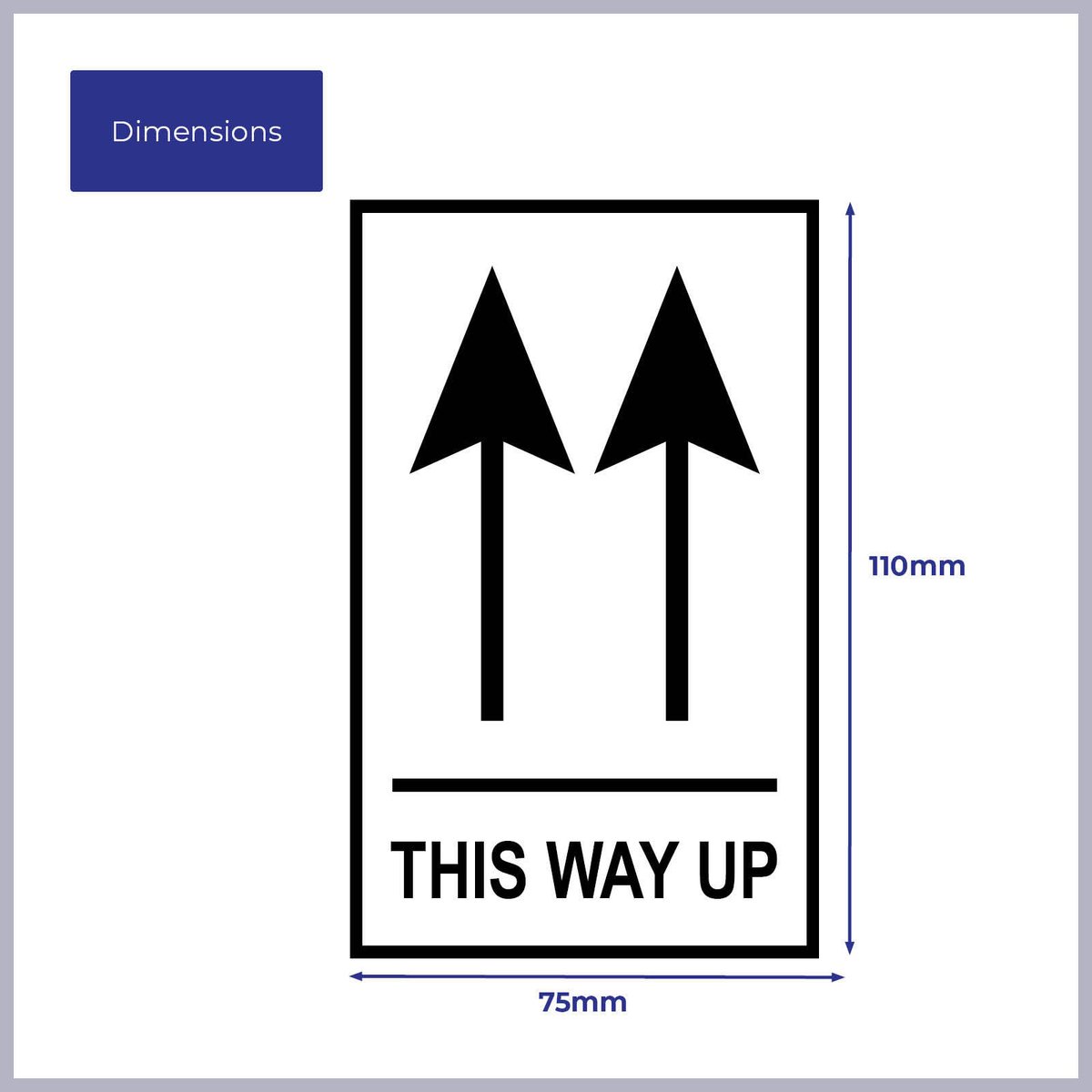 Packz This Way Up Labels 110 x 75mm, 60 Pack