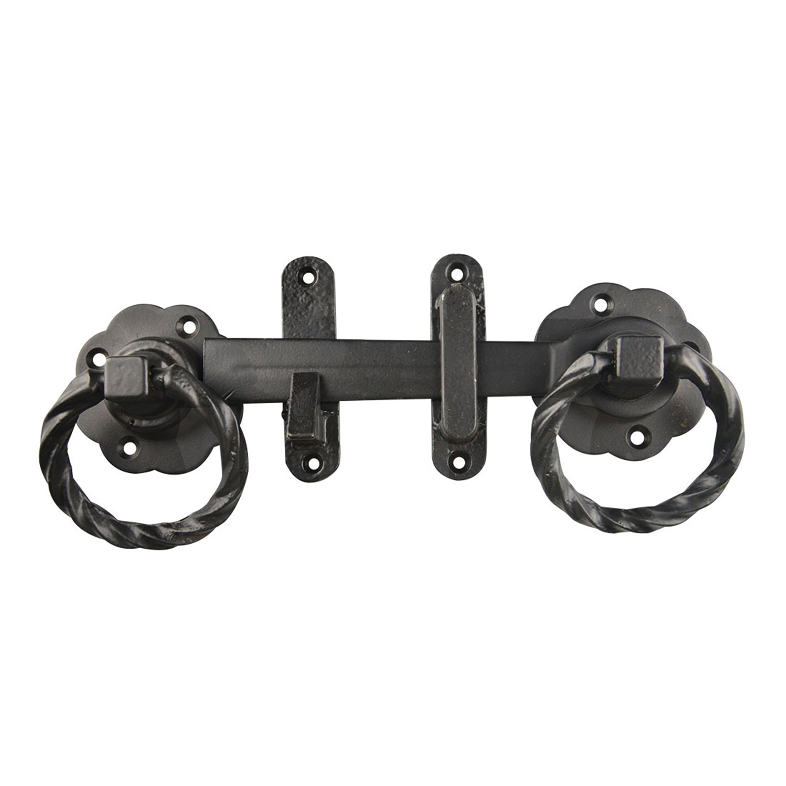 Pinnacle 175mm Black Metal Gothic Ring Gate Latch Set