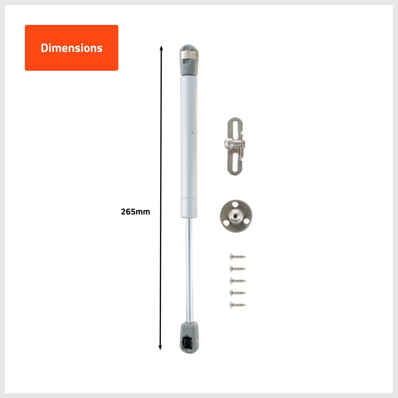 Taskmaster 265mm Pneumatic Furniture Gas Stay Steel