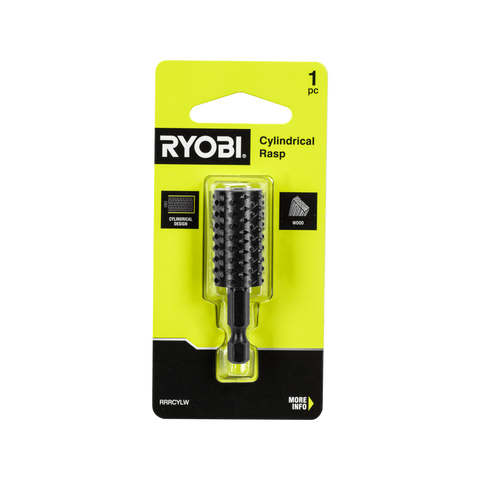 Ryobi Cylindrical Wood Rasp - 1/4" Hex Shank for Curved Shaping