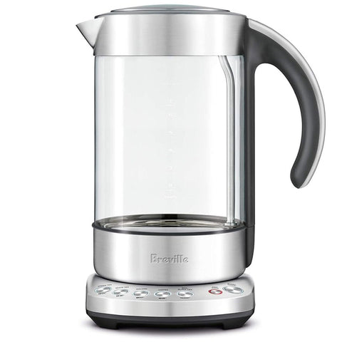 Breville the Smart Kettle 1.7L - Glass, Five Varietal Settings, Keep Warm Button, 2400W - BKE840CLR