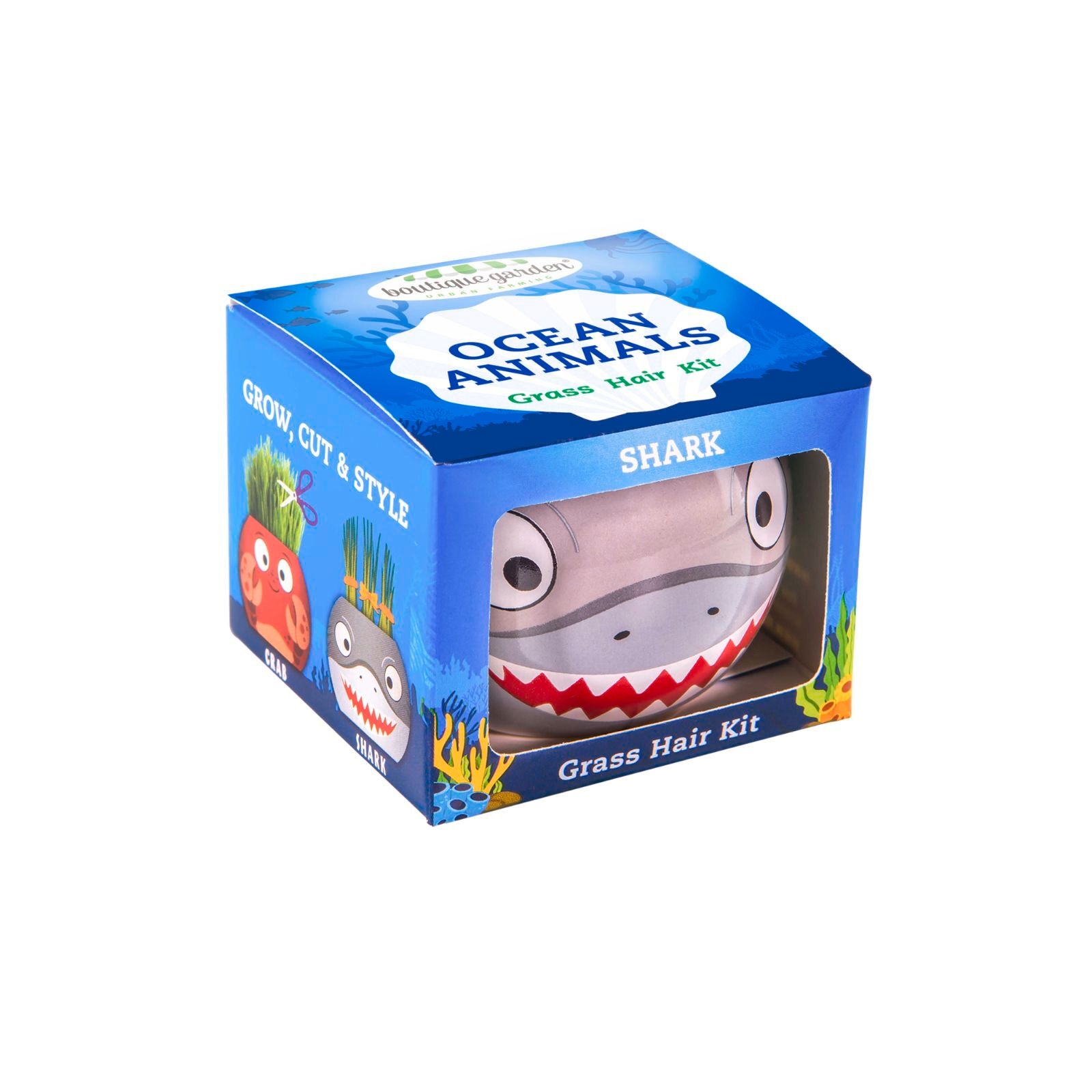 Mr Fothergill's Grass Hair Shark Growing Kit, Fun Kids' Ryegrass Kit