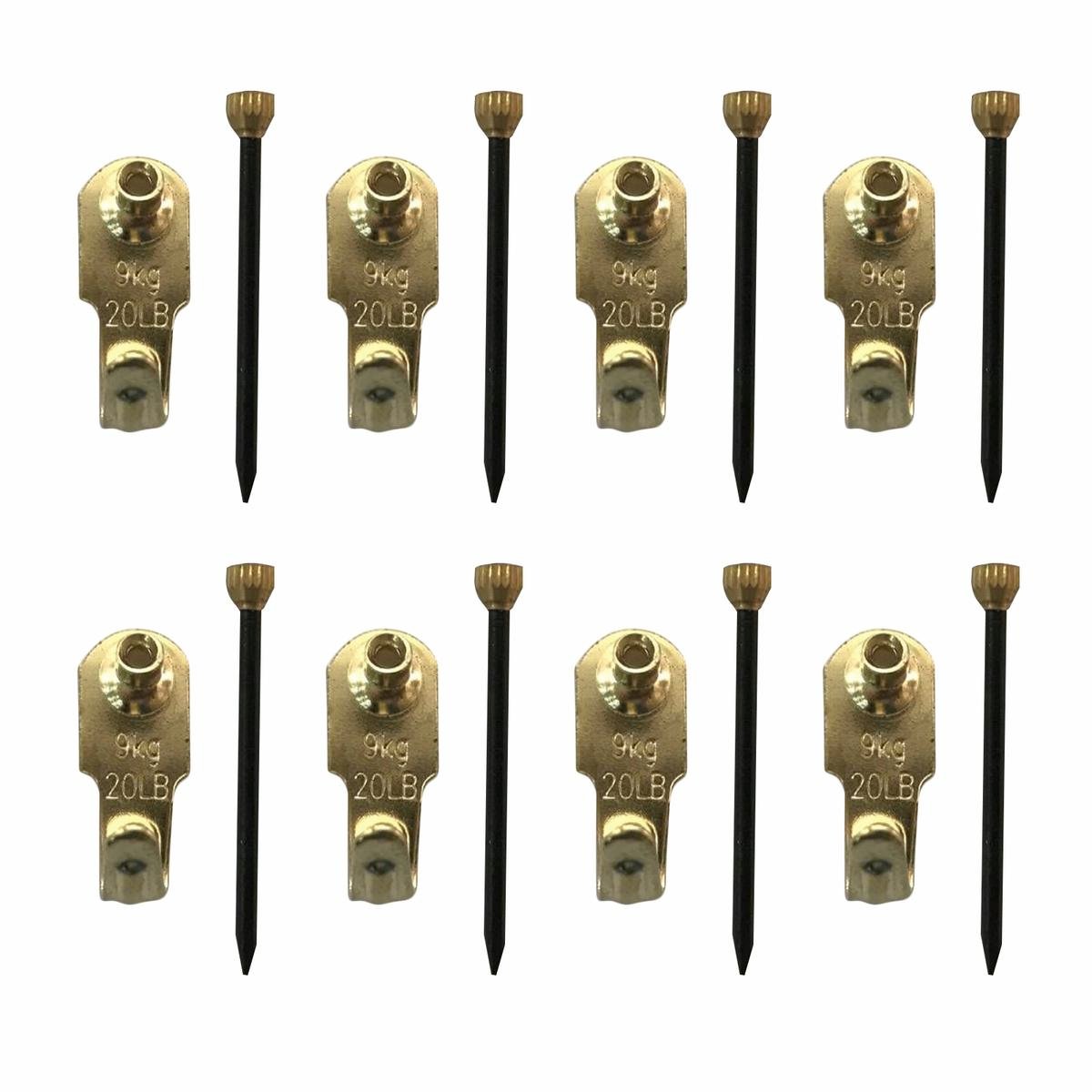 Everhang 8kg Brass Plated Steel Picture Hanging Angle Drives 8 Pack