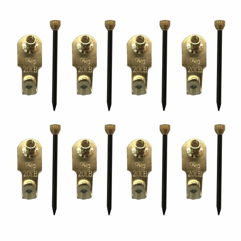Everhang 8kg Brass Plated Steel Picture Hanging Angle Drives 8 Pack