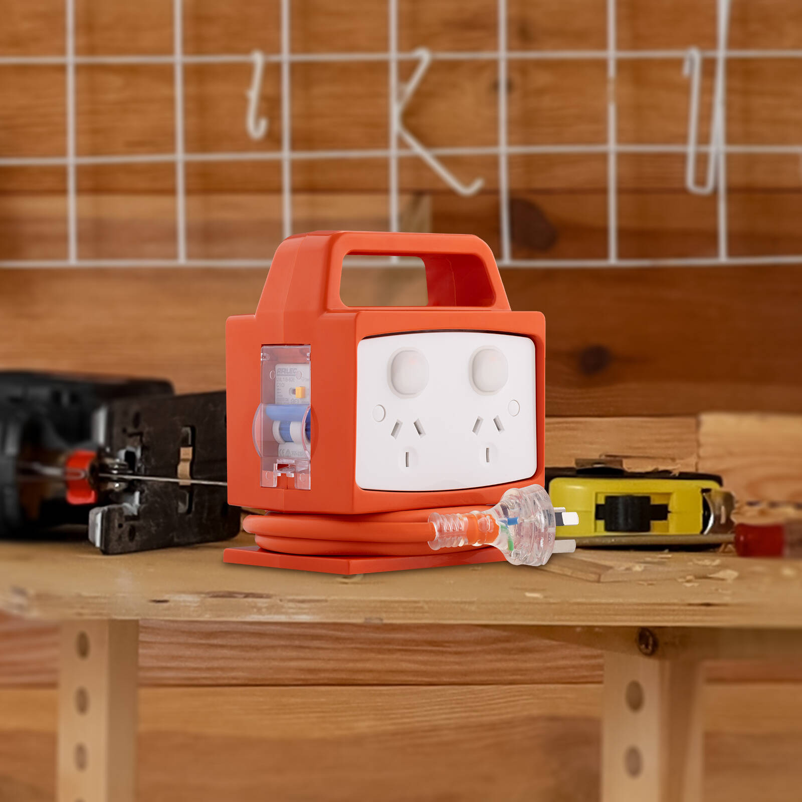 Arlec 4 Outlet Portable Power Block with RCD Safety Switch PB94-L