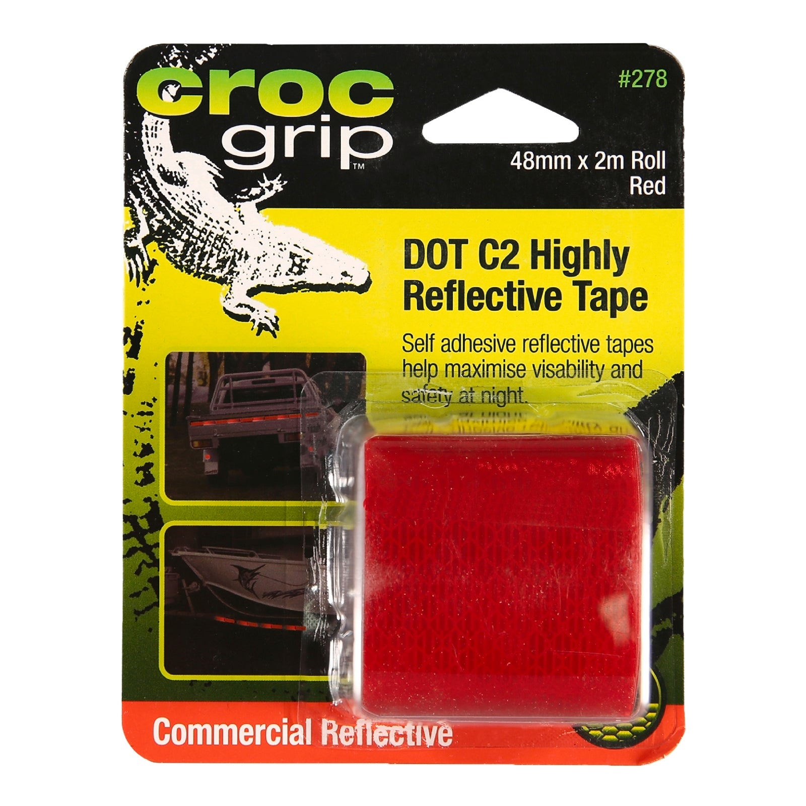 Croc Grip 2m x 48mm Red DOT C2 Highly Reflective Tape
