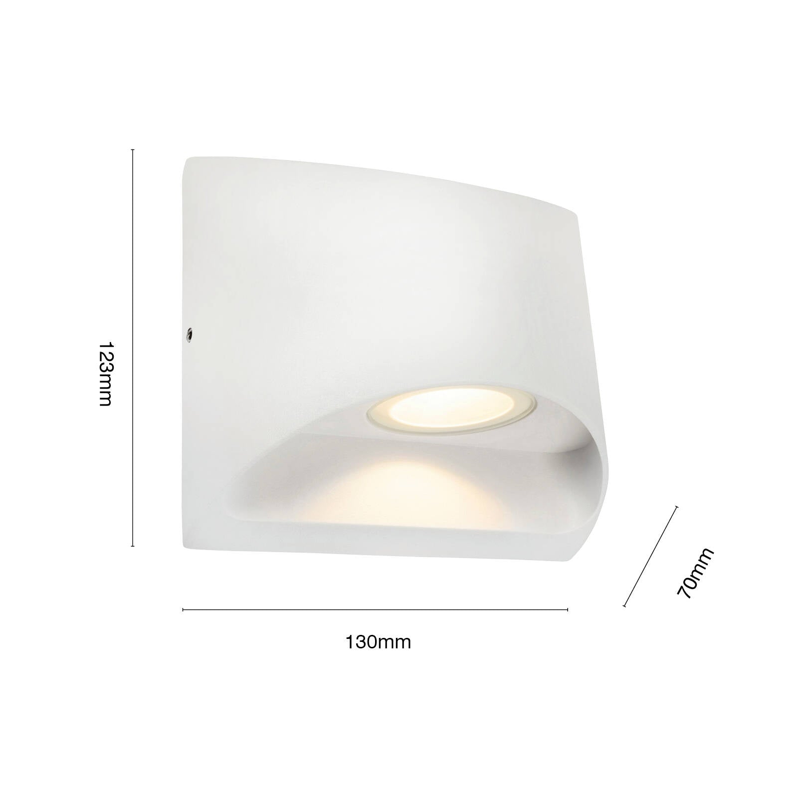 Brilliant 8W Binley White Aluminium Up Down Wall Light IP44 21304/05