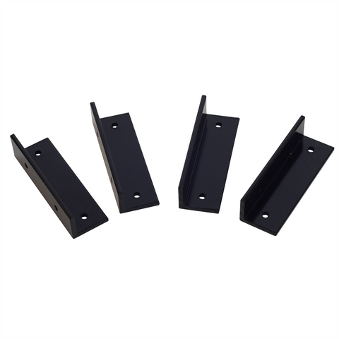 ProtectorAl 25 x 20 x 80mm Black Powdercoated Aluminium Easy Screen Fixing Brackets - 4 Pack