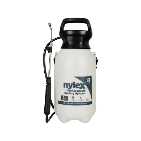 Nylex 8L Battery Garden Sprayer - 60cm Hose, Shoulder Strap & Adjustable Spray Tip