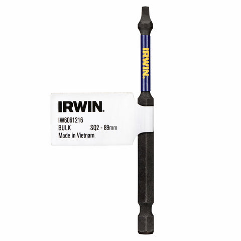 Irwin Impact Pro Performance 89mm SQ2 Square Drive Screwdriver Bit Bulk Pack