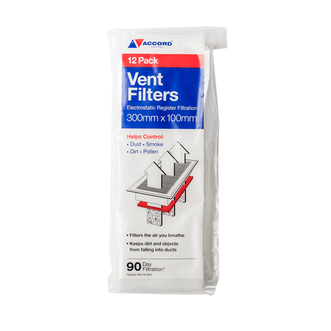 Accord Floor Vent Filters 10 x 30cm White 12 Pack Easy Install - SuperSaverAU - view 1