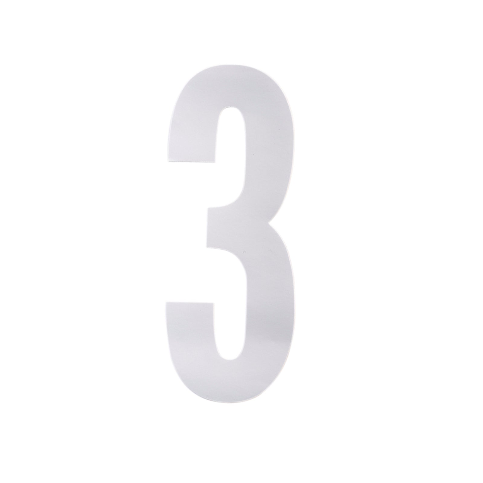 Sandleford 175mm White Vinyl Self Adhesive Wheelie Bin Number 3 Weather Resistant