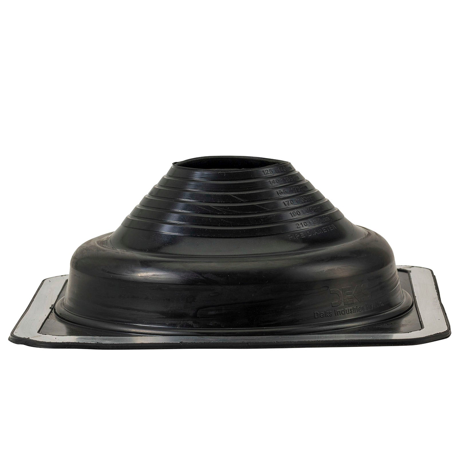 Deks Dektite Premium 125-230mm Roof Flashing - Black EPDM for Metal Roofs