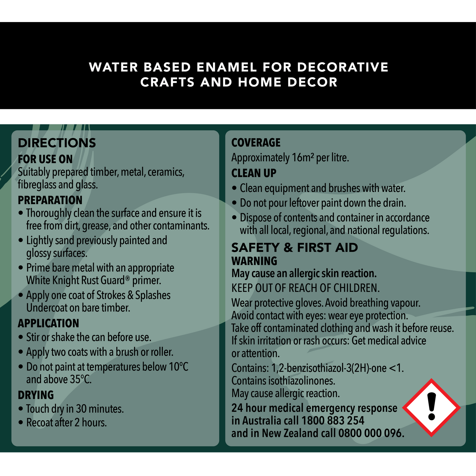 White Knight Strokes And Splashes Paint 250ml Brunswick Green