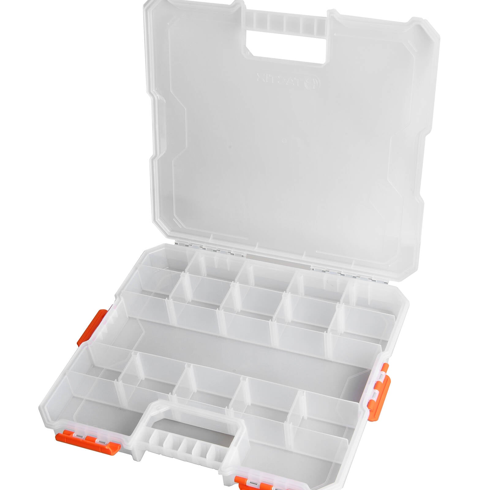 Tactix 18 Compartment Storage Box with Removable Dividers - Clear Organiser