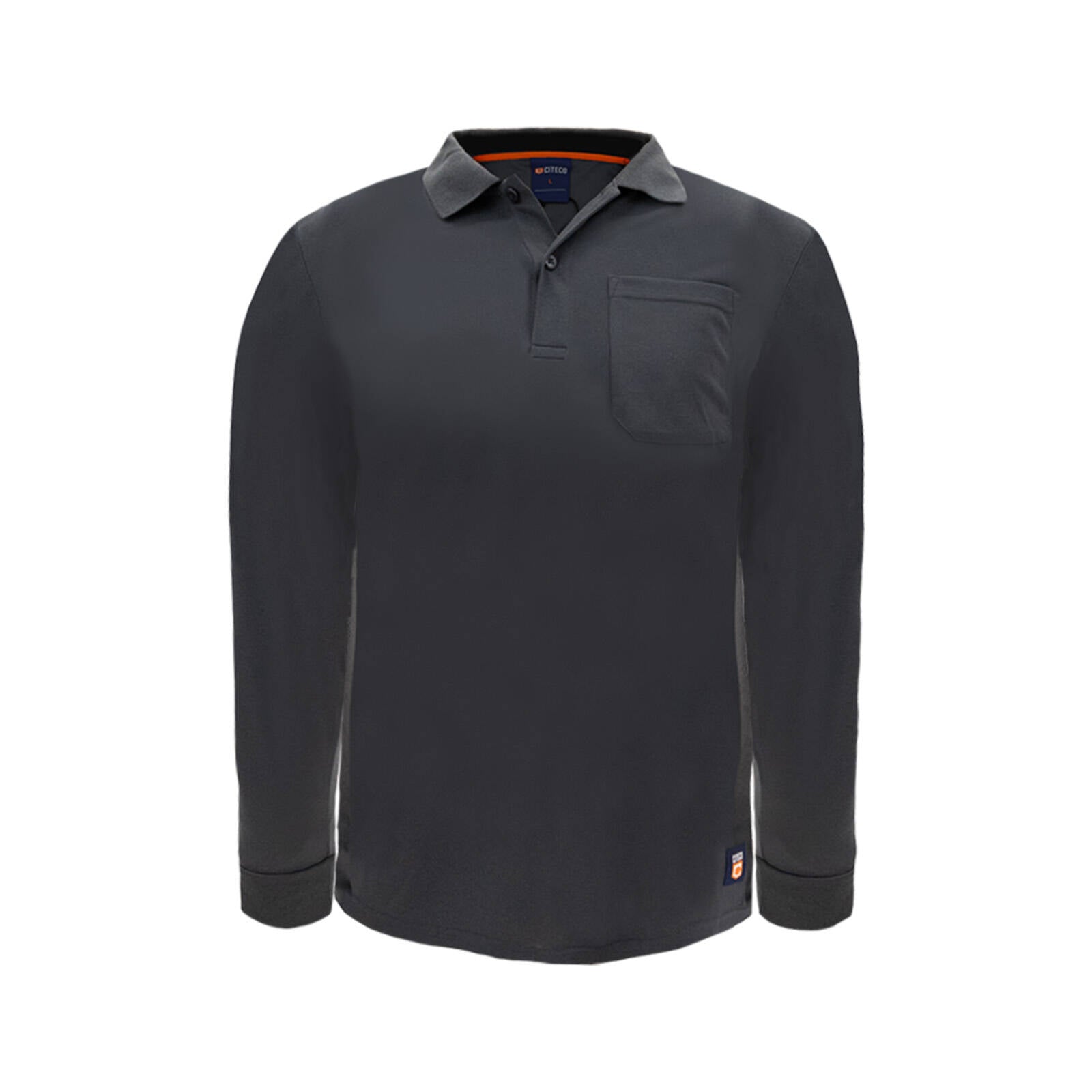 Citeco Men's Grey Dry Fit Long Sleeve Polo Polyester - Medium