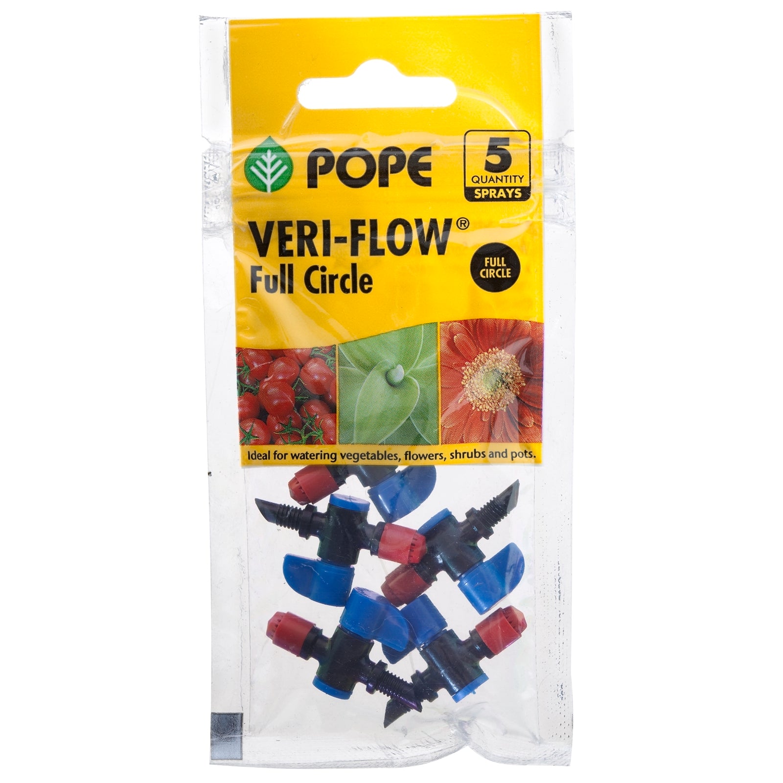 Pope Full Circle Poly Veri-Flow Micro Spray Head 5 Pack - Adjustable 0-155 L/h, 4mm, Above Ground