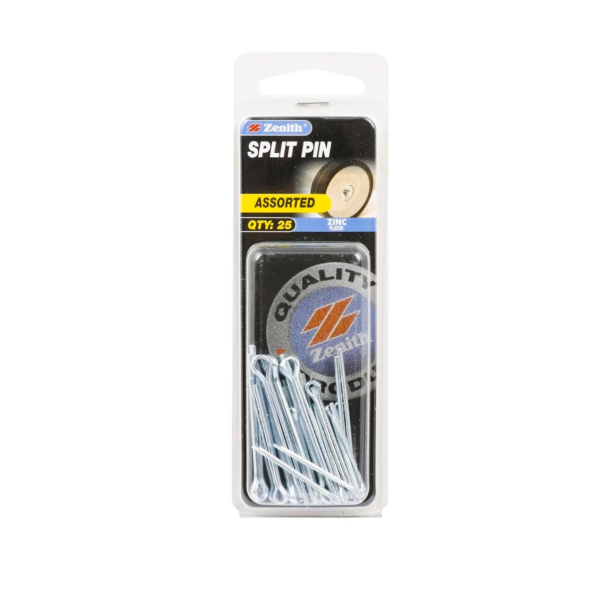 Zenith Split Pins - Assorted Sizes - 25 Pack - Zinc Plated - Internal Use - SuperSaverAU - view 1