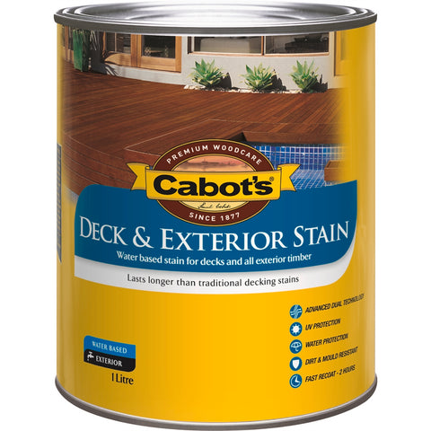 Cabot's 1L Jarrah Water Based Deck & Exterior Timber Stain