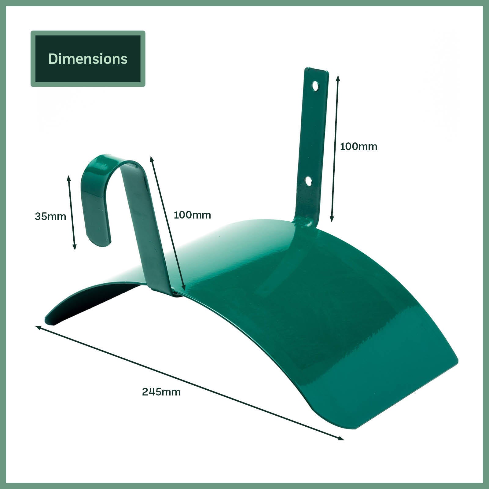 Garden Zen Green Steel Hose Tidy Wall Mount, 50m 12mm Hose Capacity Outdoor