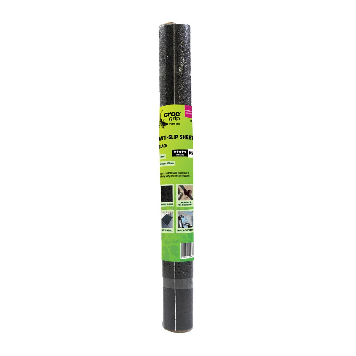 Croc Grip 500 x 500mm Black Anti-Slip Floor Sheet P5 Rated Self Adhesive