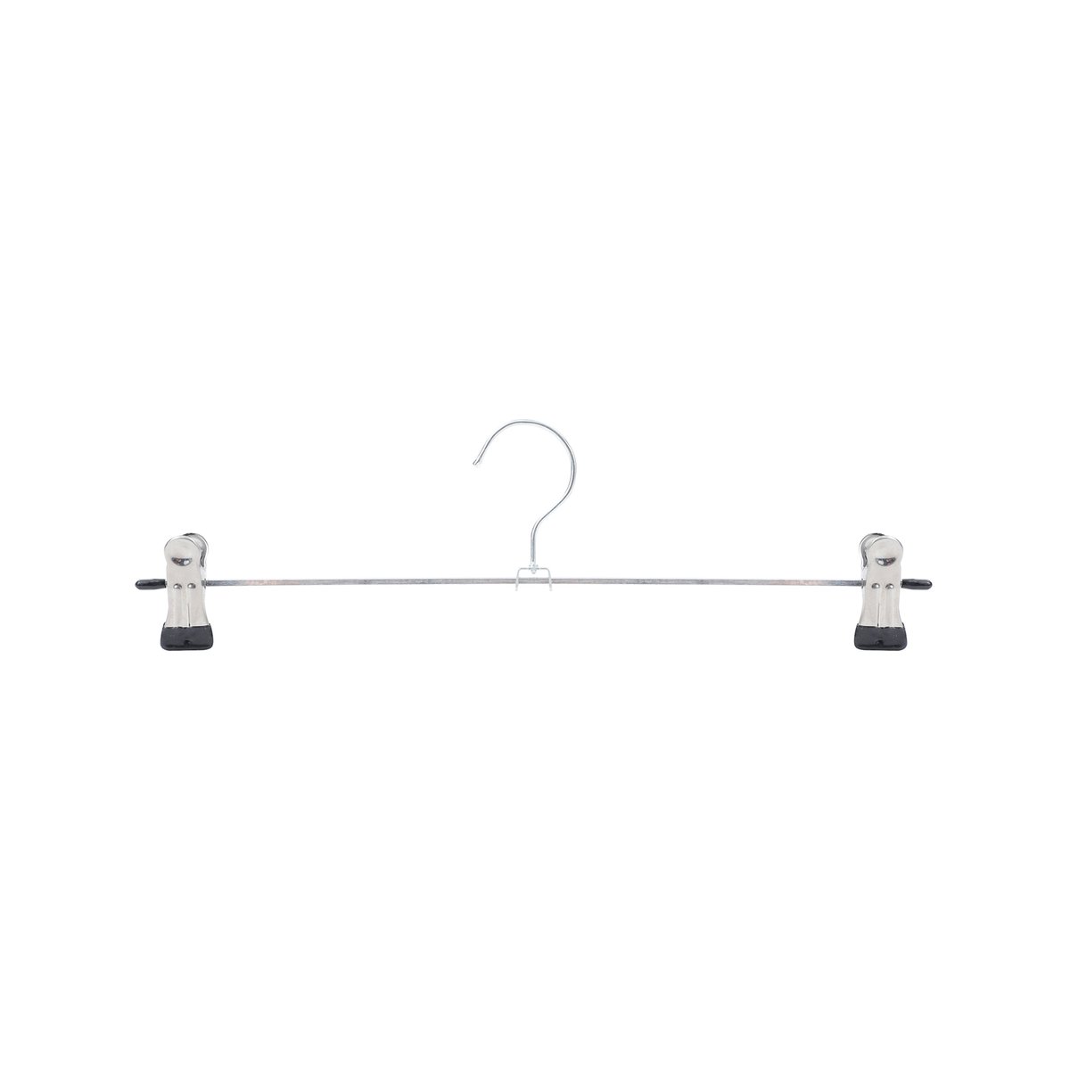 All Set Adjustable Metal Clothes Hangers 5 Pack - 35cm Silver Iron with Clips