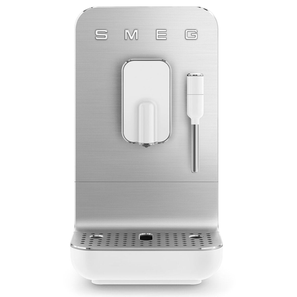 Smeg Coffee Machine with Steam - 19-Bar Pump, Stainless Steel Burrs, White - BCC12WHMAU