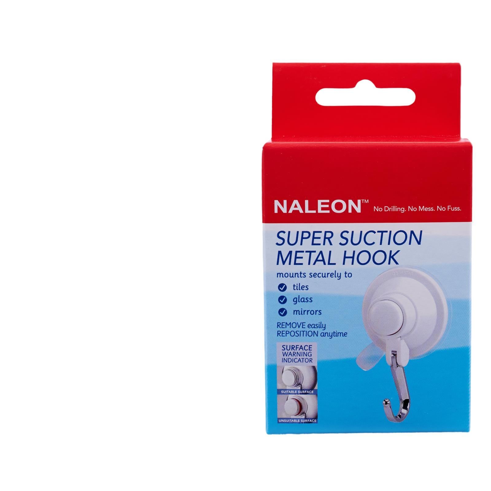 Naleon Chrome Super Suction Hook, 3kg, ABS Plastic, Non-Porous Surfaces