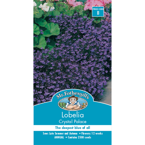 Mr Fothergill Lobelia Crystal Palace Flower Seeds - 15cm - Annual - Blue Flowers - SuperSaverAU - view 1