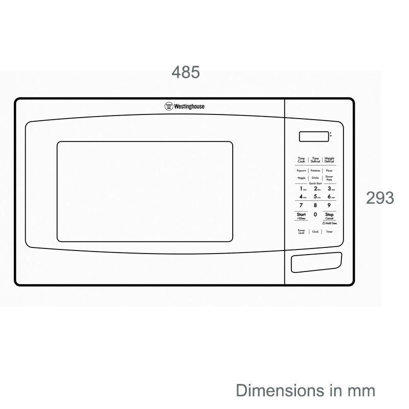Westinghouse 23L Countertop Microwave Oven - 800W, White, Quick Start - WMF2302WA